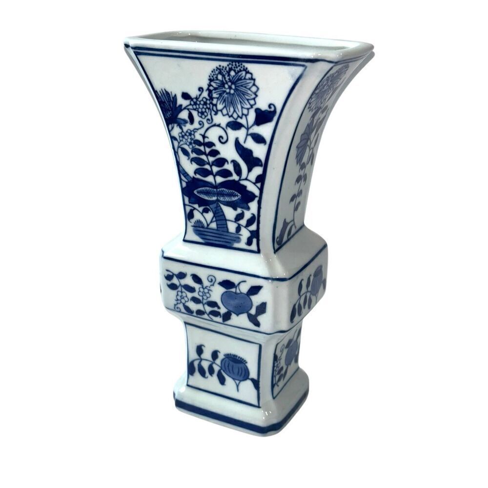 White Blue Medium Size Vase Berkeley Designs